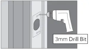 FIG 15 Drill four 3mm pilot holes.