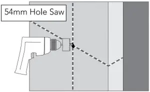 FIG 6 Drill hole with hole saw.