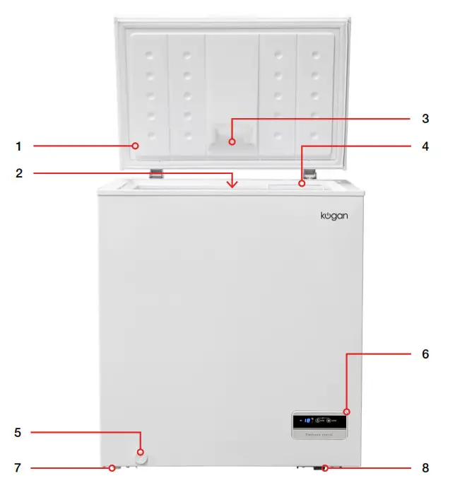 kogan 142L Chest Freezer Instruction--- Product Overview