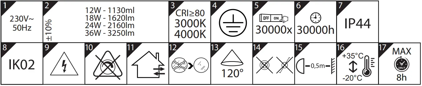 BEMKO C37 PLD 285 180 4K Tokar LED Ceiling Lamp - Fig 2