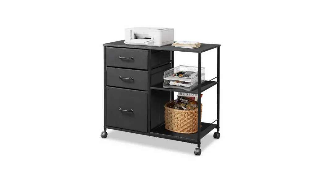 Devaise Ahdg042 Fabric 3 Drawer File Cabinet With Shelf User Manual