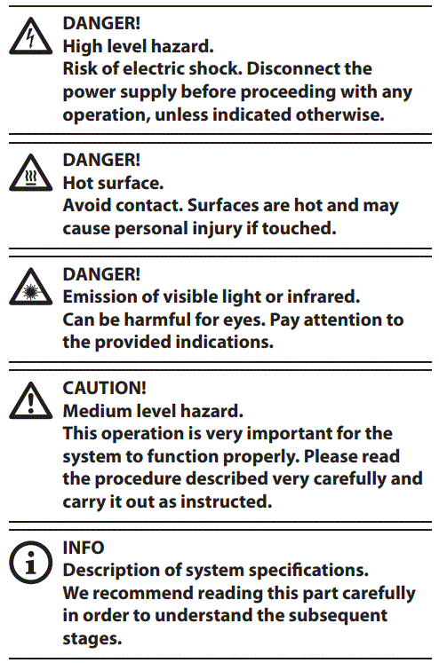 VIDEOTEC UPTIRN LED Illuminator Instruction Manual - Typographical conventions