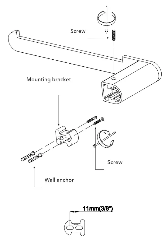 globe 91002145 Gladstone 24 Inch 3-Light Matte Black Vanity Light with Matte Gray Shade - Fig 4