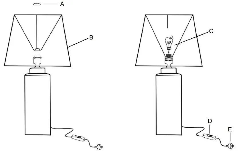 Lucci decor 261112 Batik 1 Light Square Table Lamp 1