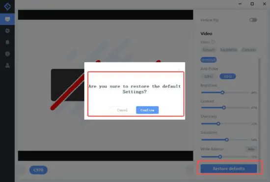 FIG 7 Restore Default Settings