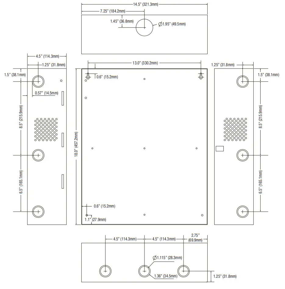 Altronix T1HCK3F4 Access and Power Integration - Dimensions
