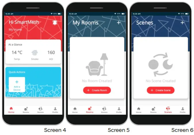 SMARTMESH Colors Ambiance Smart - 5 and Screen 6 respectively