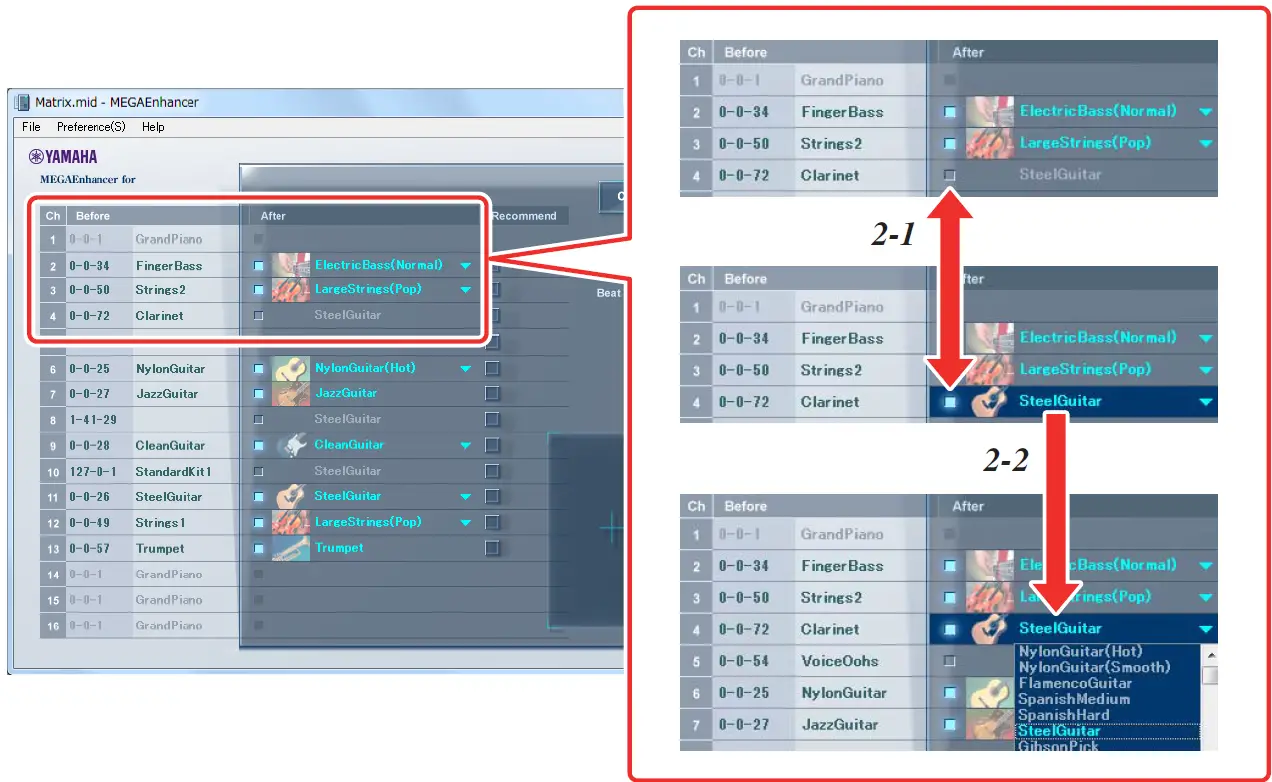 YAMAHA MEGAEnhancer Converts XG-GM Song Data 09
