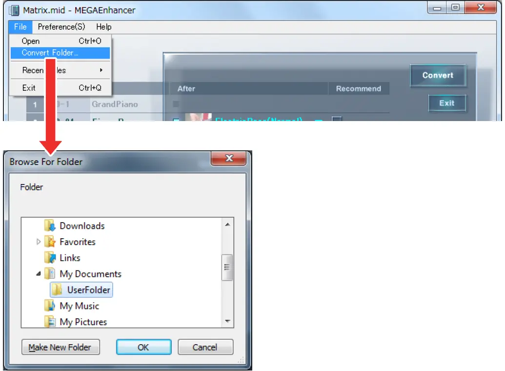 YAMAHA MEGAEnhancer Converts XG-GM Song Data 13
