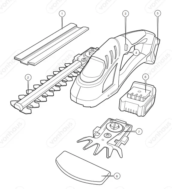 VonHaus 3500193 F Series Cordless Grass Hedge Trimmer - fig2