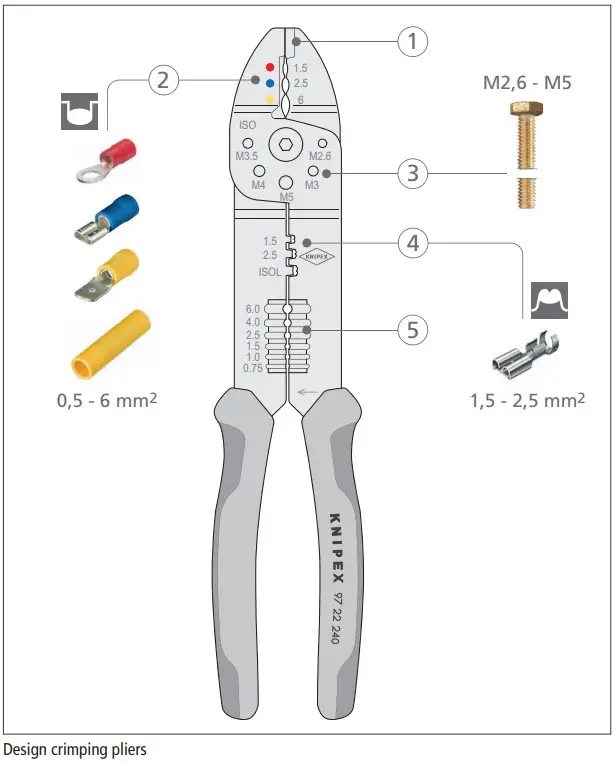KNIPEX 97 22 240 Crimping Pliers - Figure 1
