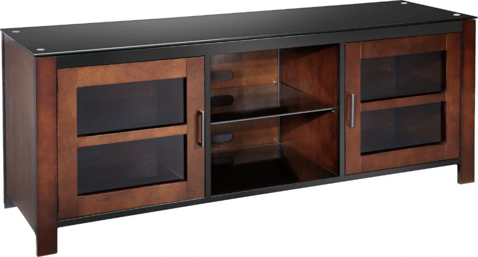 Metal, Glass And Wood Finish Tv Stand Ns-hwmg1663 User Manual
