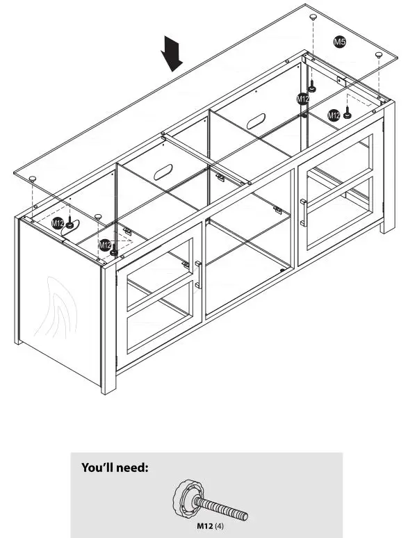 TV Stand NS-HWMG1663 - Installing the top