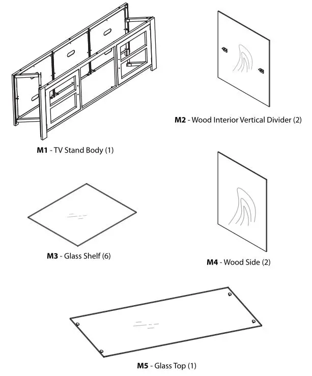 TV Stand NS-HWMG1663 - PARTS