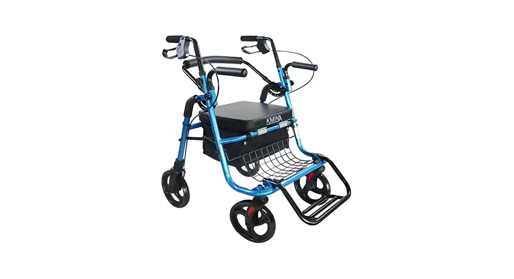 Kmina Rollator Lightweight Foldable, Rollator 4 Wheels Seat User Manual