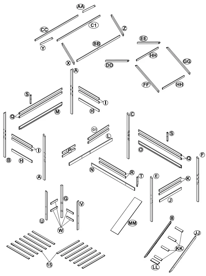GOJANE LT001201LWYAAK White Twin Size Wood House Loft Bed - Fig