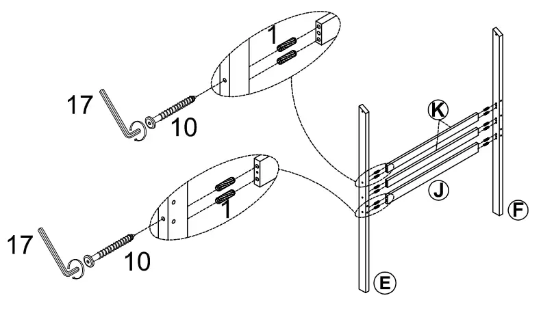 GOJANE LT001201LWYAAK White Twin Size Wood House Loft Bed - Part list 8