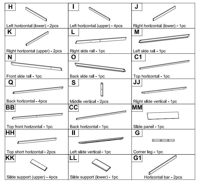 GOJANE LT001201LWYAAK White Twin Size Wood House Loft Bed - Part list 2