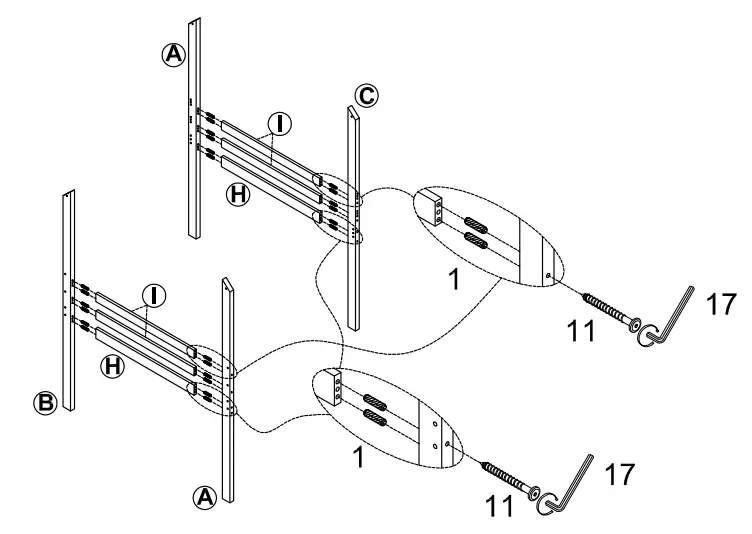 GOJANE LT001201LWYAAK White Twin Size Wood House Loft Bed - Part list 2