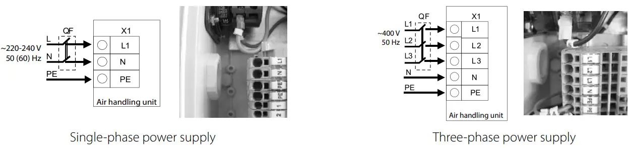 CONNECTION TO POWER MAINS