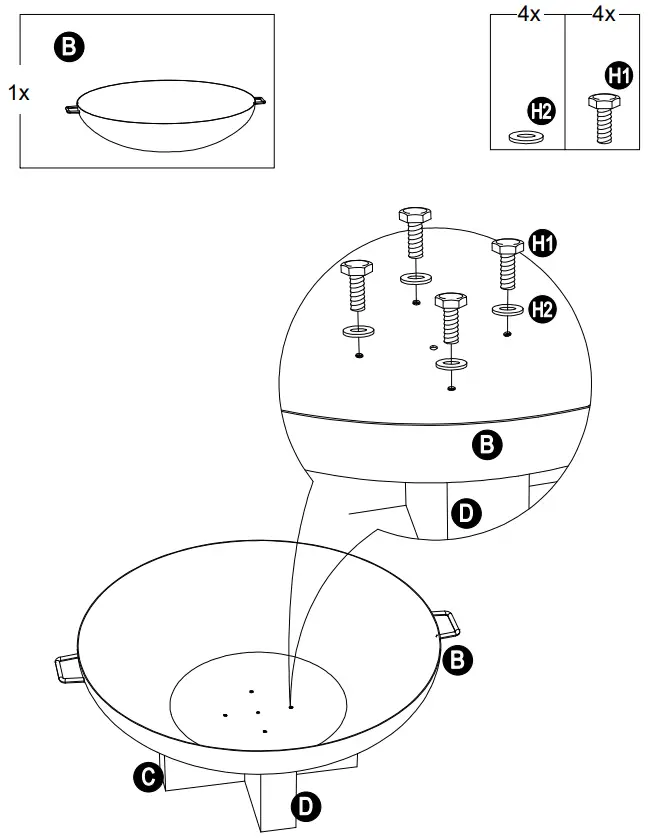 SUNJOY GROUP A301027300 Extra Large 40 Inch Monticello Wood-Burning Fire Pit - fig 13