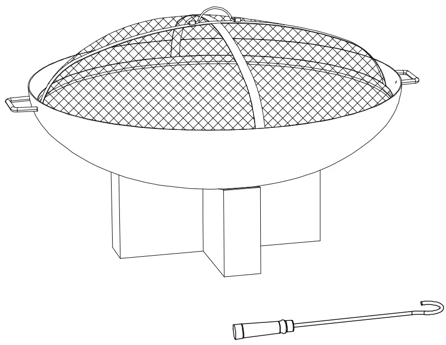SUNJOY GROUP A301027300 Extra Large 40 Inch Monticello Wood-Burning Fire Pit