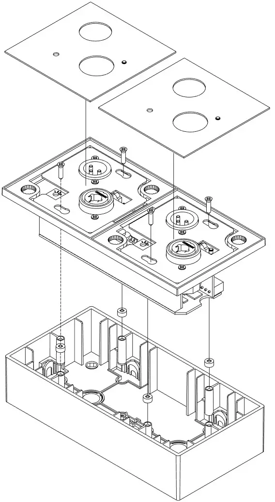 ecler WP22DN Dante Digital Audio Wall Panel Interface - ASSEMBLY DIAGRAM