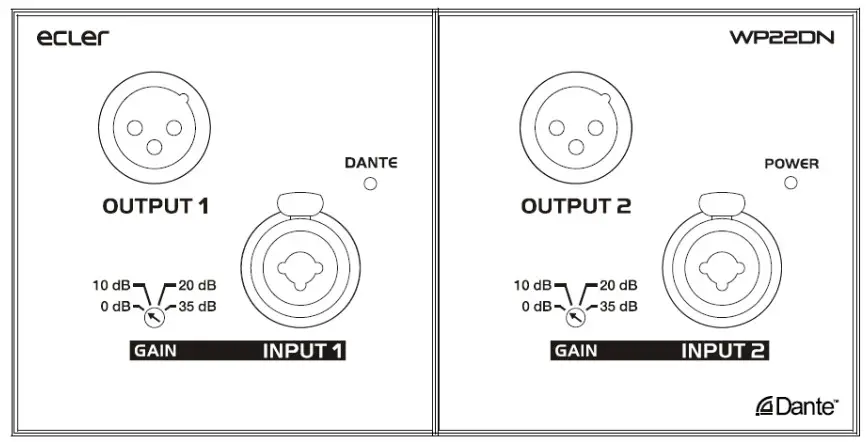 ecler WP22DN Dante Digital Audio Wall Panel Interface - INSTALLATION 2