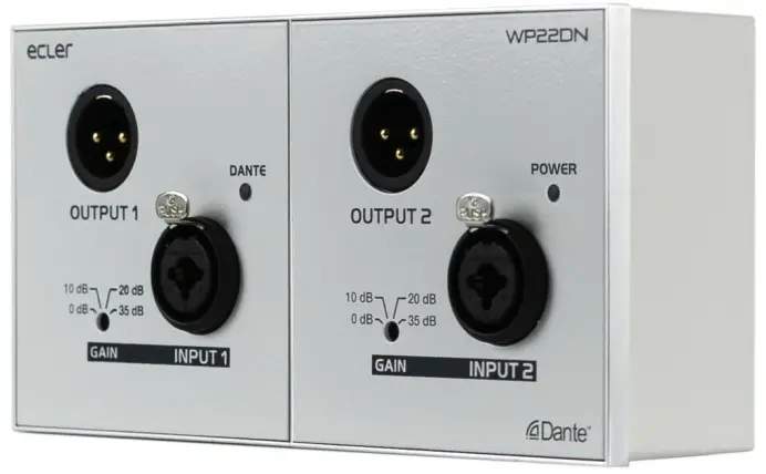 ecler WP22DN Dante Digital Audio Wall Panel Interface - cover
