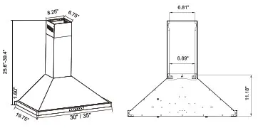 COSMO COS-668AS900 Wall Mount Range Hood User Manual -PARTS DIAGRAM