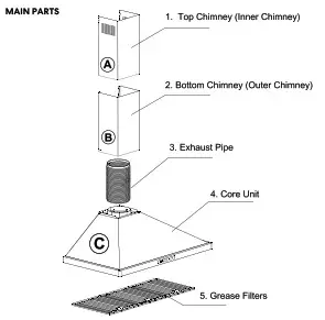 COSMO COS-668AS900 Wall Mount Range Hood User Manual -PARTS DIAGRAMa