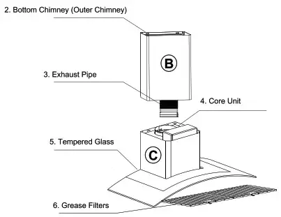 COSMO COS-668AS900 Wall Mount Range Hood User Manual -STAINLESS STEEL BAFFLE FILTERSab