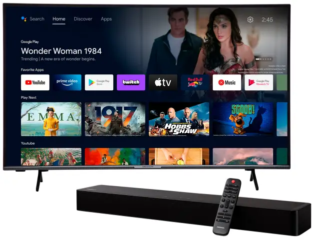 MEDION P61155 50 inch Ultra HD Android-TV and 2.0 Bluetooth Soundbar