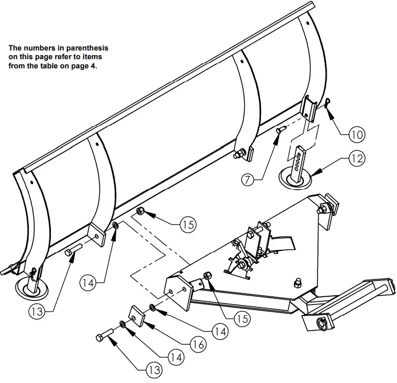 SWISHER Plow Blade 50- Mount Assembly