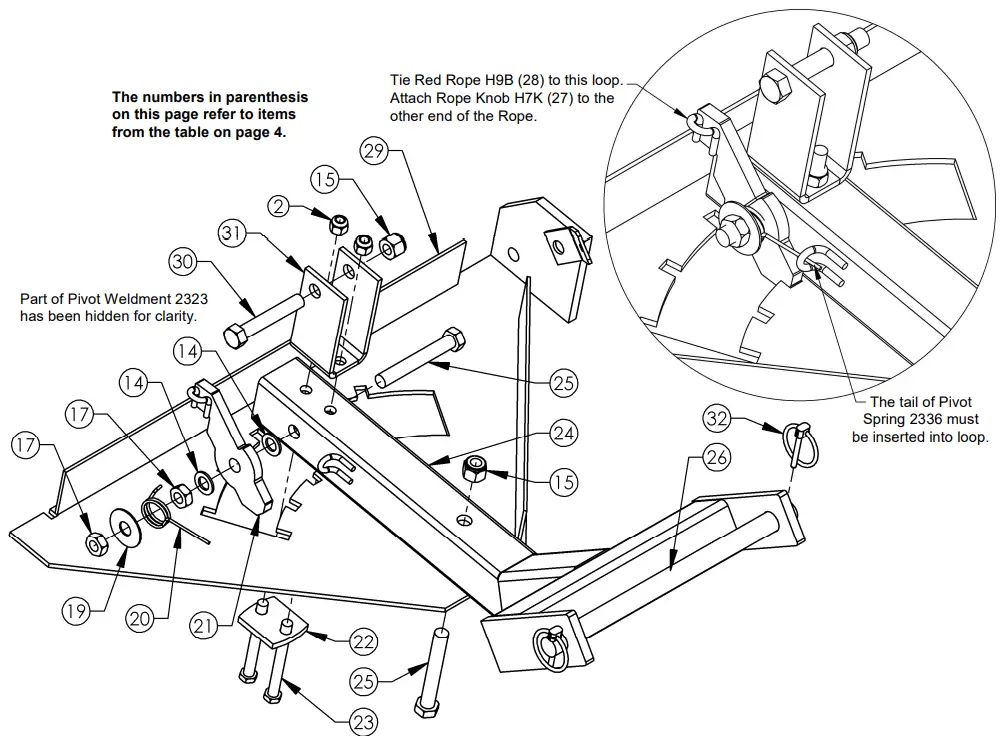 SWISHER Plow Blade 50- Pivot Latch Assembly