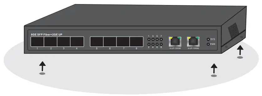 MokerLink G082GS Full Gigabit Unmanaged Fiber Switch - Desktop