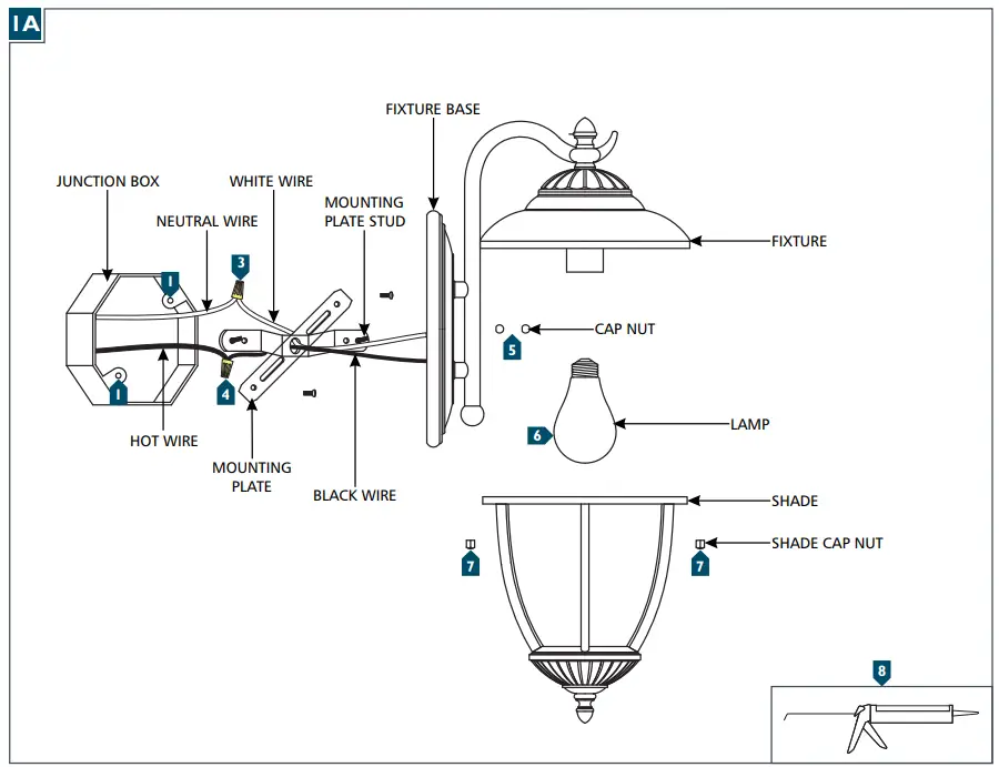 Sea Gull Lighting 84049 Yorktown Outdoor Wall Light - Install the Fixture
