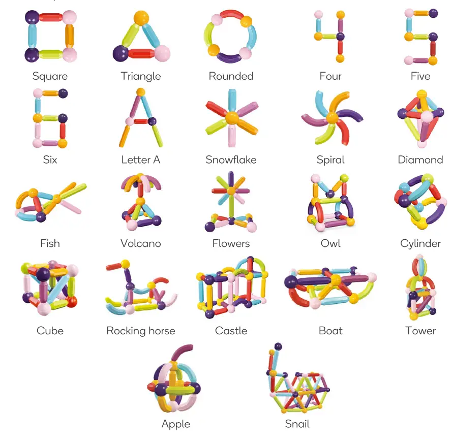 kogan NBMAGBR112A 112 Pieces Magnetic Rod Set With Storage Box - fig