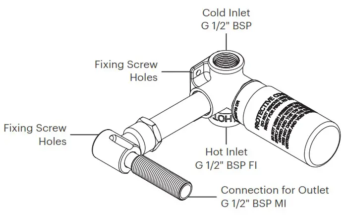rogerseller 3606013207 Wall Mixer with Outlet - Pre Installation 1