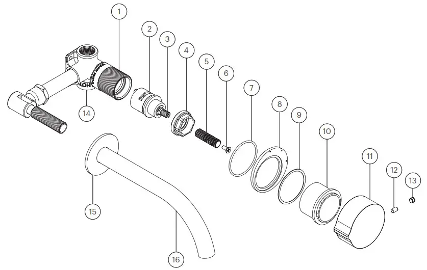 rogerseller 3606013207 Wall Mixer with Outlet - Specification