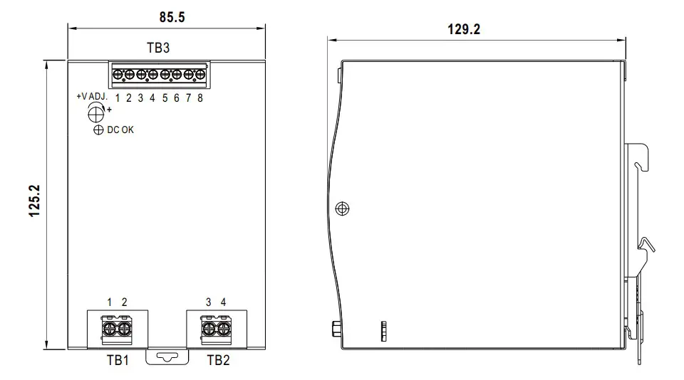 MEAN WELL DDRH-240 Series 240W Ultra Wide Input DIN Rail Type DC to DC Converter (6)