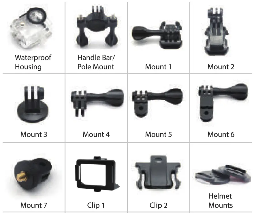 Xmate Shot Pro Sports Action Camera - Accessories