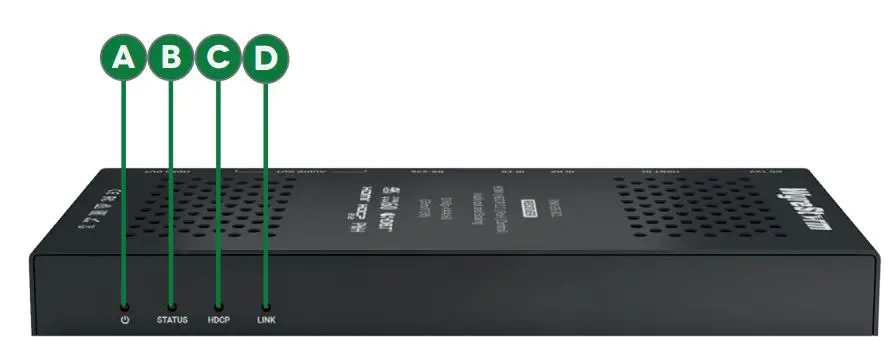 WyreStorm RXV-70-G2-SCL 4K HDR Receiver with Scaling User Guide - Front Panel