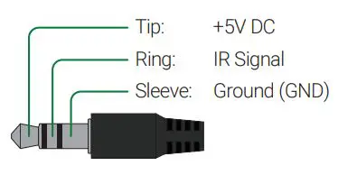 WyreStorm RXV-70-G2-SCL 4K HDR Receiver with Scaling User Guide - IR RX Port Pinout