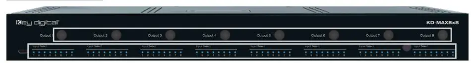 Key digital KD-MAX8x8 Audio Matrix Switcher with built-in Audio DSP Instruction Manual - Buttons and LEDs