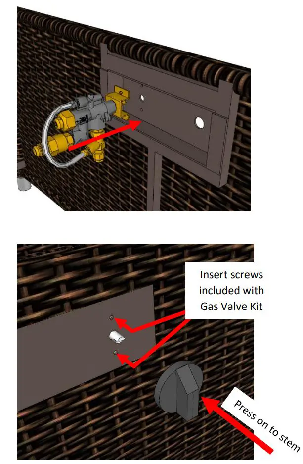 OUTDOOR GREATROOM MG-1242-BLSM-K Montego Fire Pit Table Instruction Manual - Gas Connections