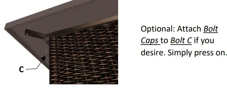 OUTDOOR GREATROOM MG-1242-BLSM-K Montego Fire Pit Table Instruction Manual - Remove the 4 pre-installed bolts