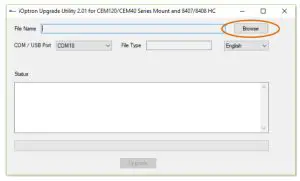 iOptron CEM40 GEM45 Firmware Upgrade-Browse