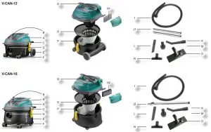 TENNANT Dry Vacuum Cleaner - V-CAN12-16