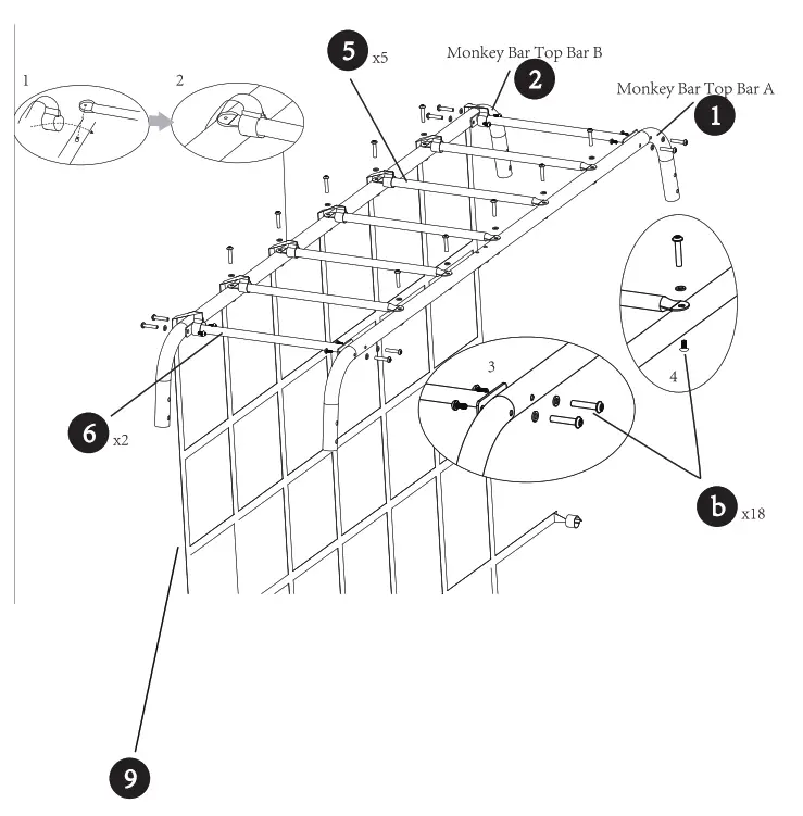 Kmart Monkey Bar Swing Set Step 1